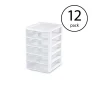 Sterilite Clearview Plastic Small 5 Drawer Desktop Storage Unit, White (12 Pack)