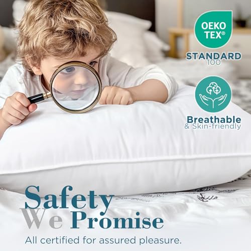 viewstar Bed Pillows King Size Set of 2, Hotel Quality, Down Alternative Big Pillow for Back, Stomach or Side Sleepers, Firm - Image 48
