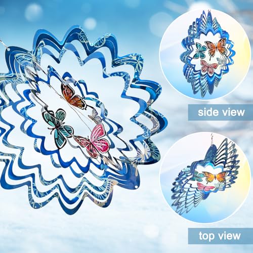 Hummingbird Wind Spinner – Hummingbird Gift for Women Men, Metal Wind Spinners for Outdoor & Indoor Decoration 12in 3D Hanging Bird Wind Catcher Unique Garden Decor Kinetic Yard Art Ornament - Image 2