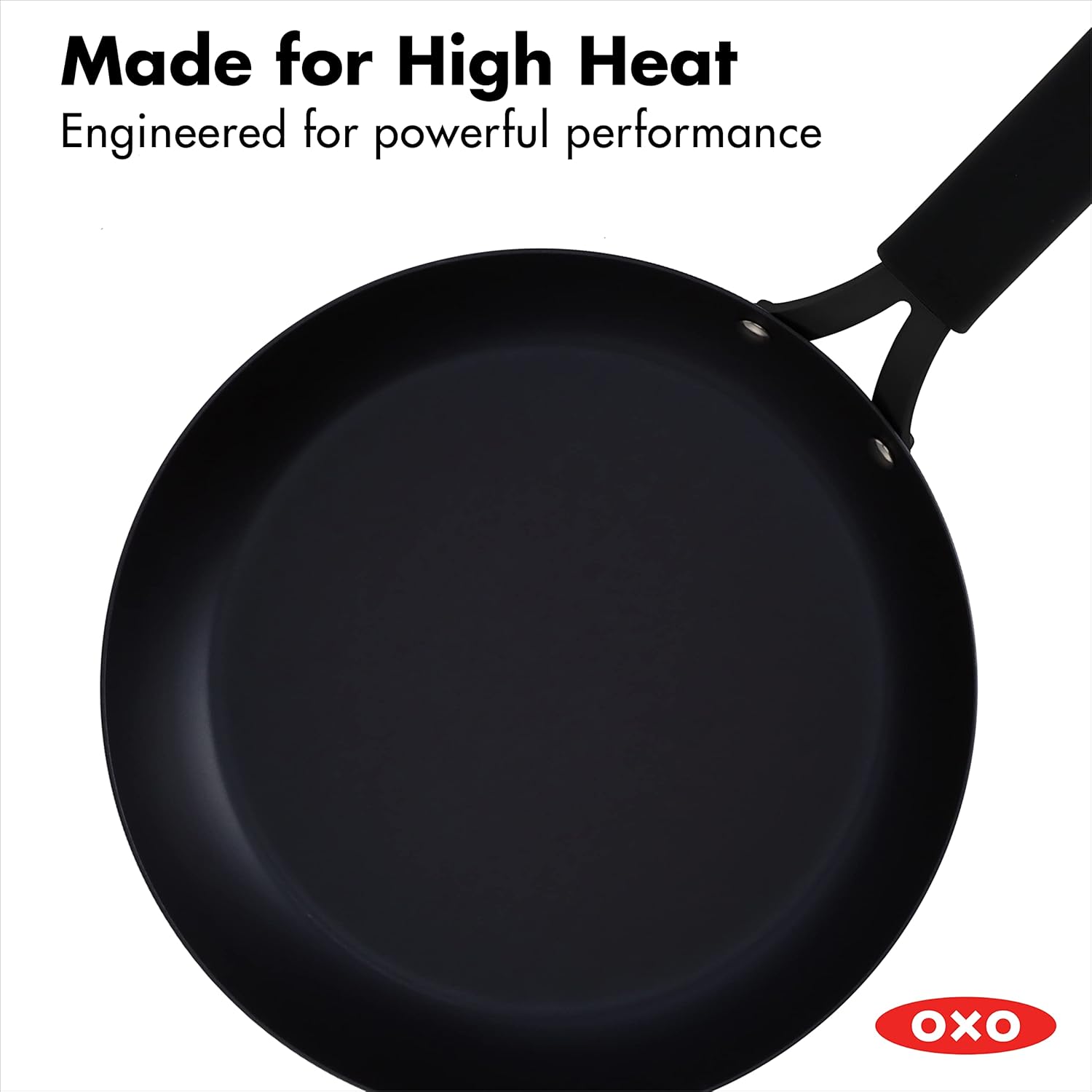 OXO Obsidian Pre-Seasoned Carbon Steel, 12 Wok Pan with Removable Silicone Handle Holder, Induction, Oven Safe, Black - Image 25