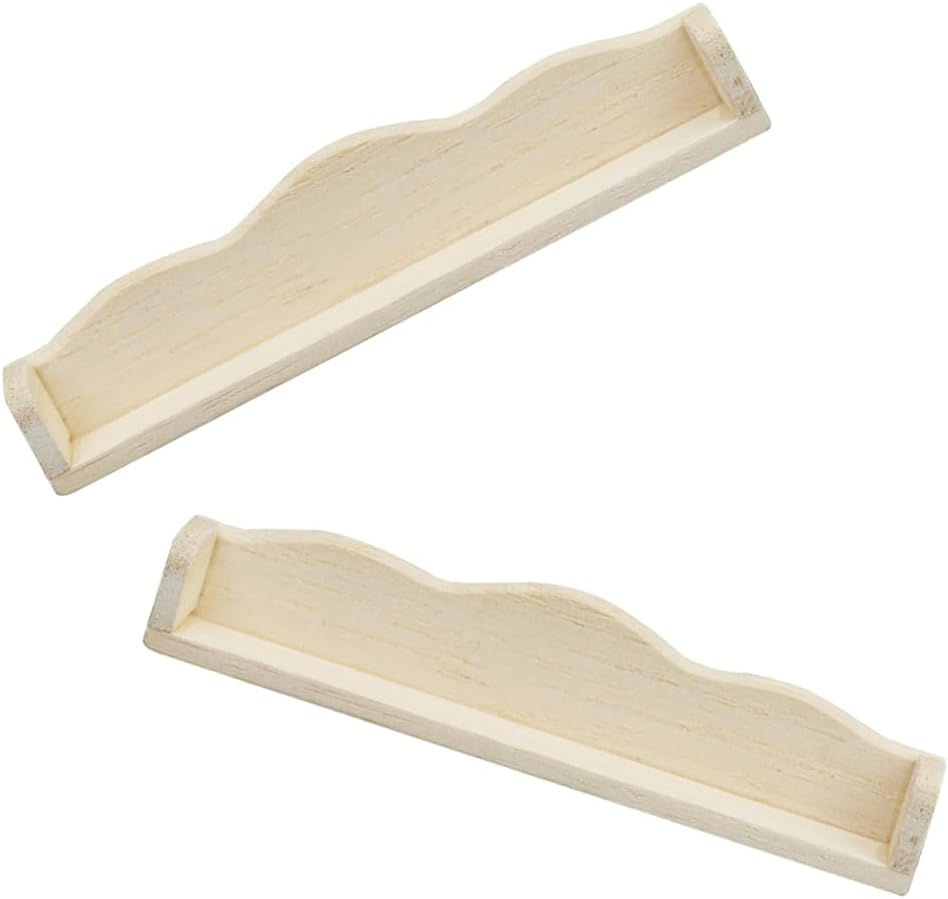Dollhouse Wall Shelf Miniature Wooden Shelves 1: 12 Scale Tiny Wood Storage Rack Models for Doll House Room Furniture Accessories - Image 7